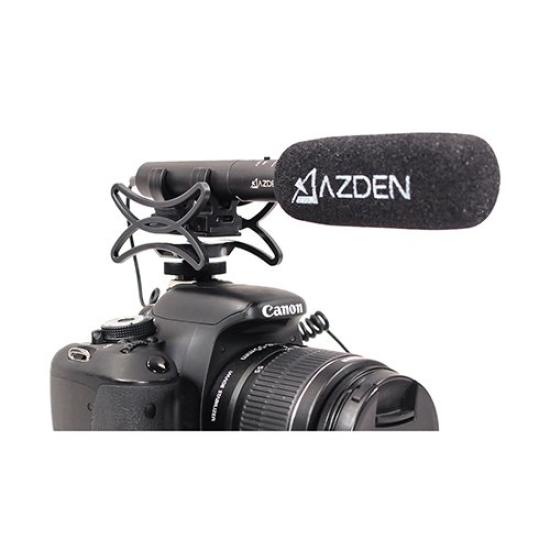 AZDEN Zewnętrzny Mikrofon Stereofoniczny Jednokierunkowy na Baterie AAA Mini Wtyczka Numer Części 001651 SMX-10 Mikrofon, Mikrofon, Zasilany, Złącze 3,5 mm,