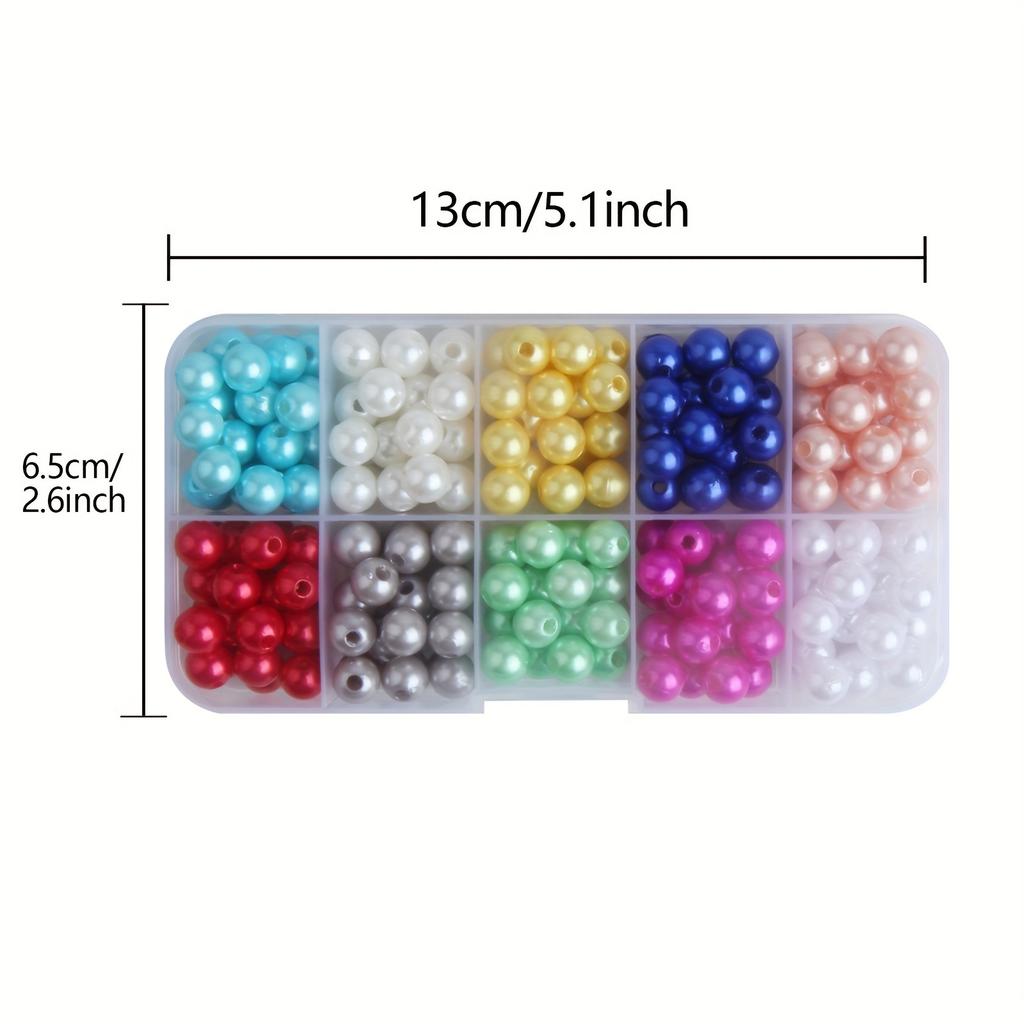 630Pcs 6mm Round Acrylic Beads, 10 Colors Set for Jewelry Making, Valentine's DIY, Bracelet Necklace Craft Supplies
