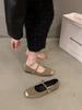 Flat French Black Mary Jane Single Shoes Fairy Shoes Red Evening Gentle Shoes Large Size Women's Shoes 41-43
