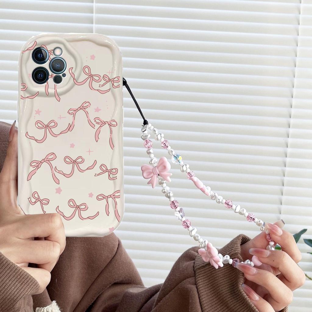 Korea Cute Star Bow Pattern Chain Case For Xiaomi Redmi 15 15C 14C 13C 12C 13 12 A5 Note 12 13 14 Pro Plus 5G 11S 10 11 Pro 4G