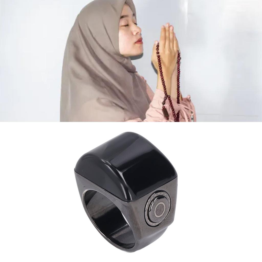 Smart Tasbih Zikr Prayer Zinc Alloy Organic LED BT 20mm Smart Ring Counter Gift