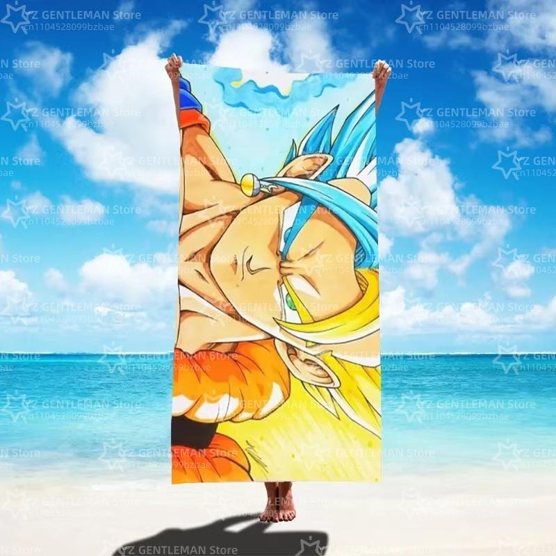 Dragon Ball Goku Beach Towel Anime Saiyan Summer Towels Bathroom Bath Towel Swim Towels Travel Beach Towel Quick Dry Kids Gift