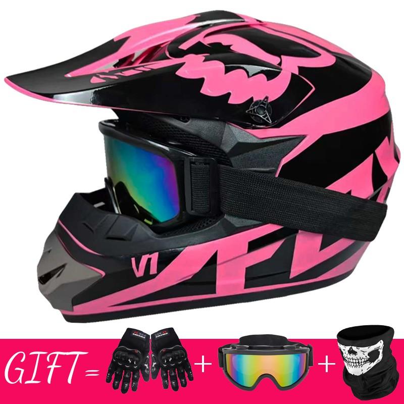 Full Face Mountain Bike Helmet With Goggles Gloves Mask Downhill MTB Trail Riding