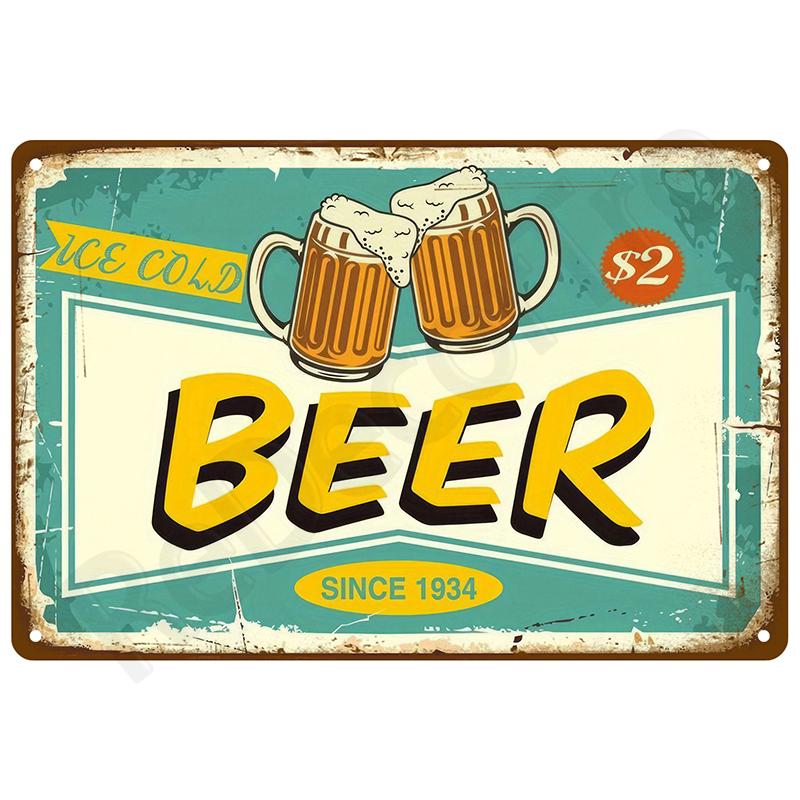 Art Mural Rétro Plaque en Étain Intérieur Extérieur Esthétique Pièce Vintage Articles Décoration Maison Décoration Luxe Métal Plaque Affiche Plaques Bar