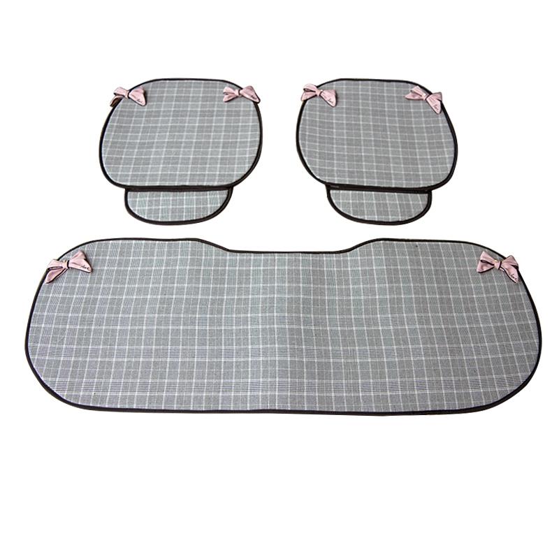 Bowknot Car Pillow Decoration Sets Auto Seat Neck Waist Supports Cushion Steering Wheel Covers Tissue box Gear Shifter