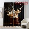 Set Of 2 Flat Printing Curtains Without Rod Creamexplosion Popular Pattern Semi Festive Kitchen Curtain Sheer For Made Polyester