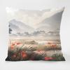 Landscape Painting Retro Pattern Decorative Pillowcase Living Room Bedroom Square Cushion Pillowcase