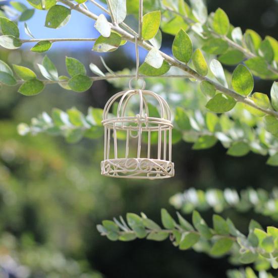 Yousheng Miniature Birdcage Ornaments, Decorative Mini Birdcage Figurine, Cute Garden Succulents Pot Decor Tea Banquet