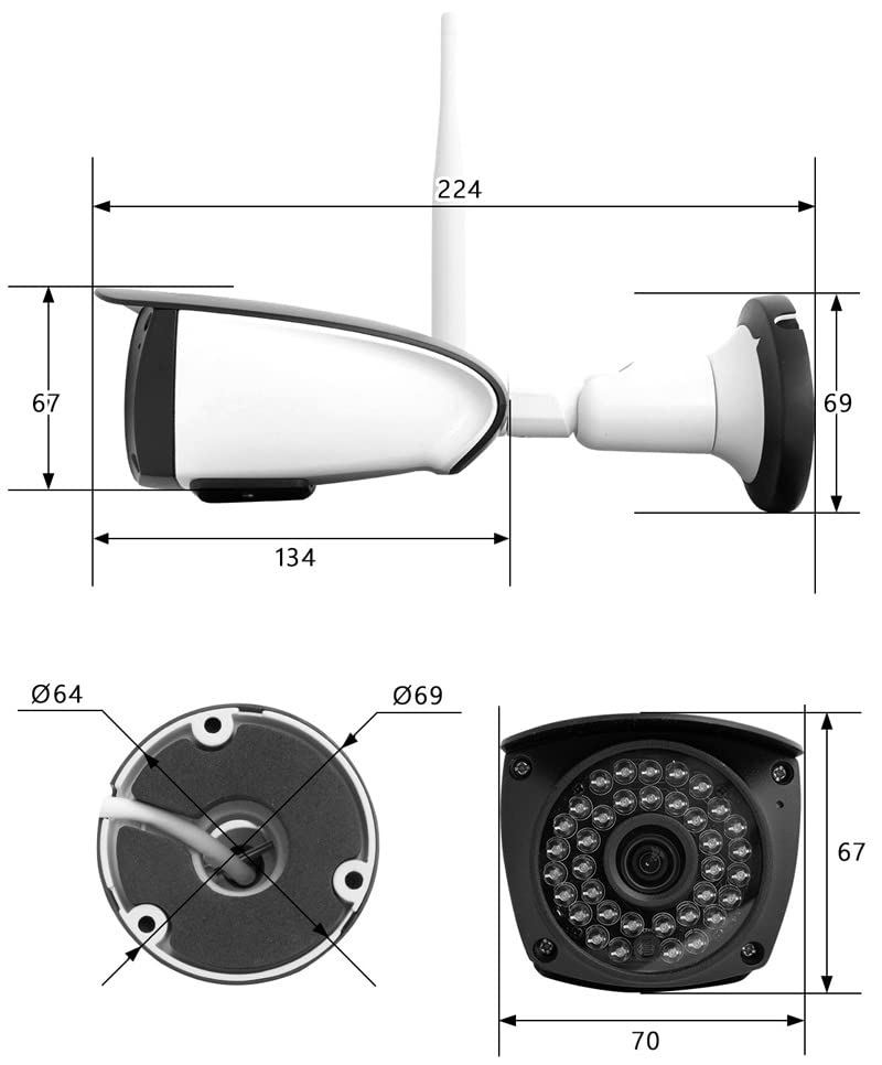 Wireless Outdoor Security Camera with SD Card 5MP Sony Home Motion Remote Wired No Installation Infrared Night Camera Set Recording, Resolution,