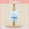 Cute Plush Cartoon Bear Doll Keychain Soft And Cuddly In Light Gray Blue White Pink