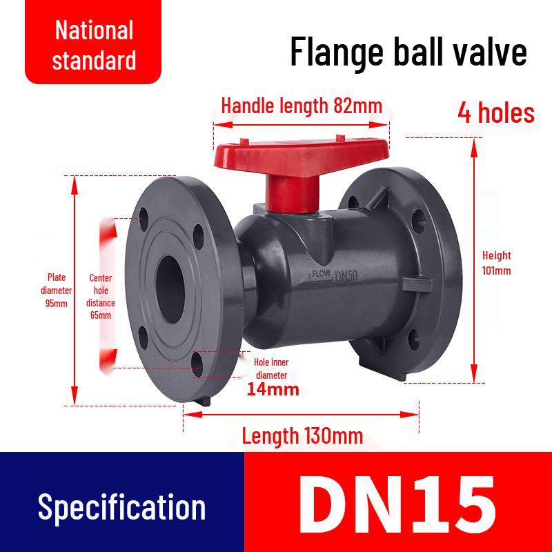 

Rongsheng UPVC Quick Connect Flange Ball Valve, 1-Inch DN32, for Plastic Water Pipe Switch