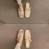 Fashion New Retro Flat Shoes Summer New Square Toe Fishing Net Breathable Hollow Outside Wear Slip-on Baotou Half Slippers
