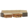 Conjunto de Sofá de Exterior com Almofadas 7 Peças Natural e Bege
