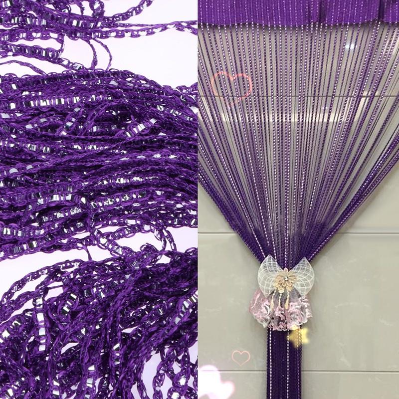 2M X 1M Kůže Line String Curtains Dveře Okenní panel Oddělovač záclon Příze String Curtain Str