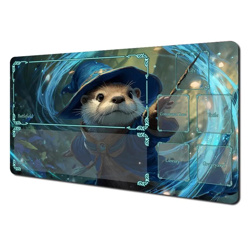 Otter Mage theme anime Magic Playmat Card Battle Gaming Mat with zone mtg playmat Xcm desk mat suitable for game gathering