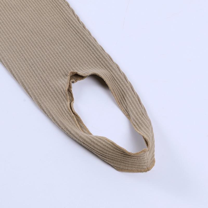 Skinny Strickhose mit hoher Taille und Schritt-auf-Fuß-Design, warme Winter-Leggings mit schmaler elastischer Taille, lässige Streetwear für Damen