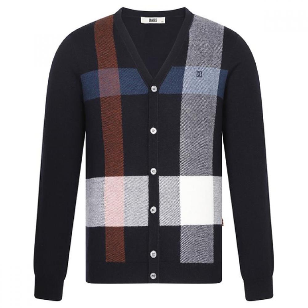 Daks Wool Blend Big Check Cardigan Dmp1swcd201n1
