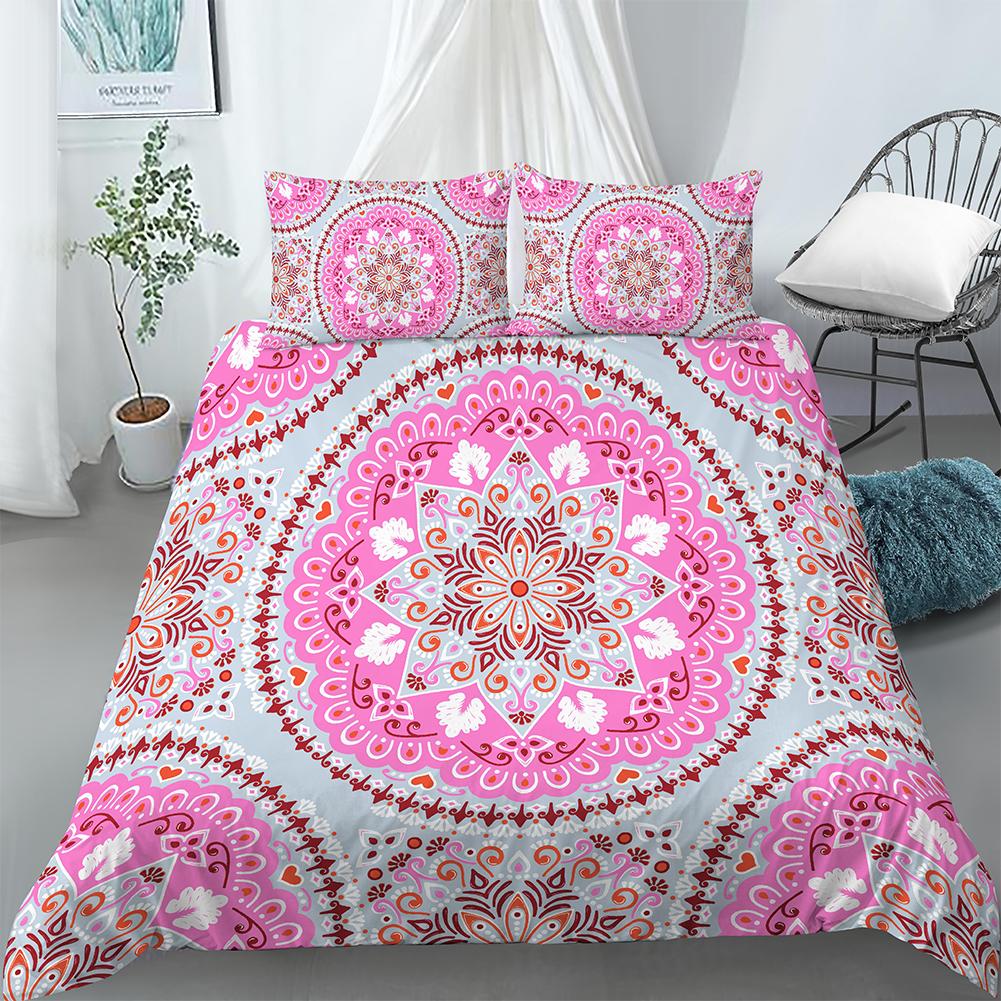 Luxury Boho Style Duvet Cover Geometric Print Bedding Set Quilt Cover with Zipper Closure King Queen Polyester Comforter Cover