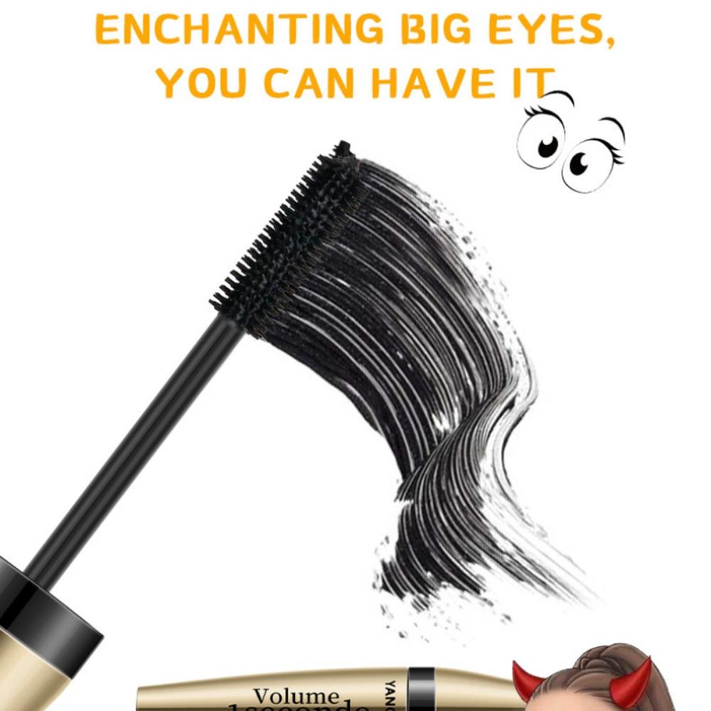 YANQINA Golden Tube Mascara Waterproof Fiber Long Without Smudge Three -effect One 3D Mascara Silicon Head
