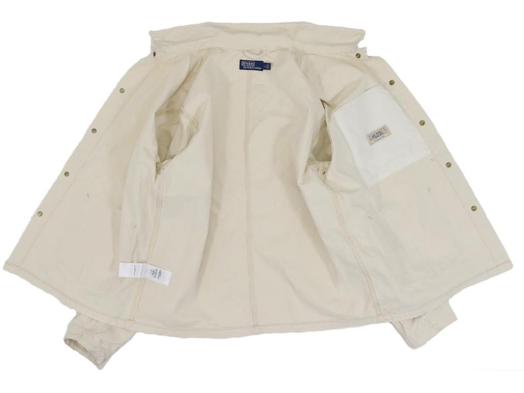 POLO RALPH LAUREN Cotton Vintage Coverall Chore Coat Size Small Men's Off-White (Product Code 01010083) (White)