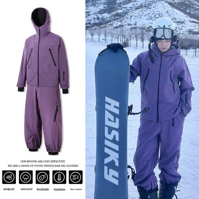 2026 American Snow Town Wasserdichtes Ski-Anzug-Set für Damen & Herren - Warmer, Nischen-Outdoor-Schneeanzug zum Snowboarden & Skifahren
