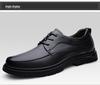 Men's Spring & Autumn Casual Leather Shoes - Trendy, Versatile, Top Layer Cowhide, Round Toe, Lace-up Design.