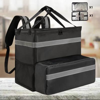 Bolsa de entrega de pizza com alça dupla, caixa de entrega portátil, bolsa de isolamento espessada de grande capacidade