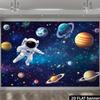2D Cosmic Space Planets and Astronaut Wall Decor Backdrop
