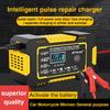 Car Battery Charger 12V 6A Touch Screen Pulse Repair LCD For Auto Moto Fast Power Charging Wet Dry Lead Acid Digital LCD Display