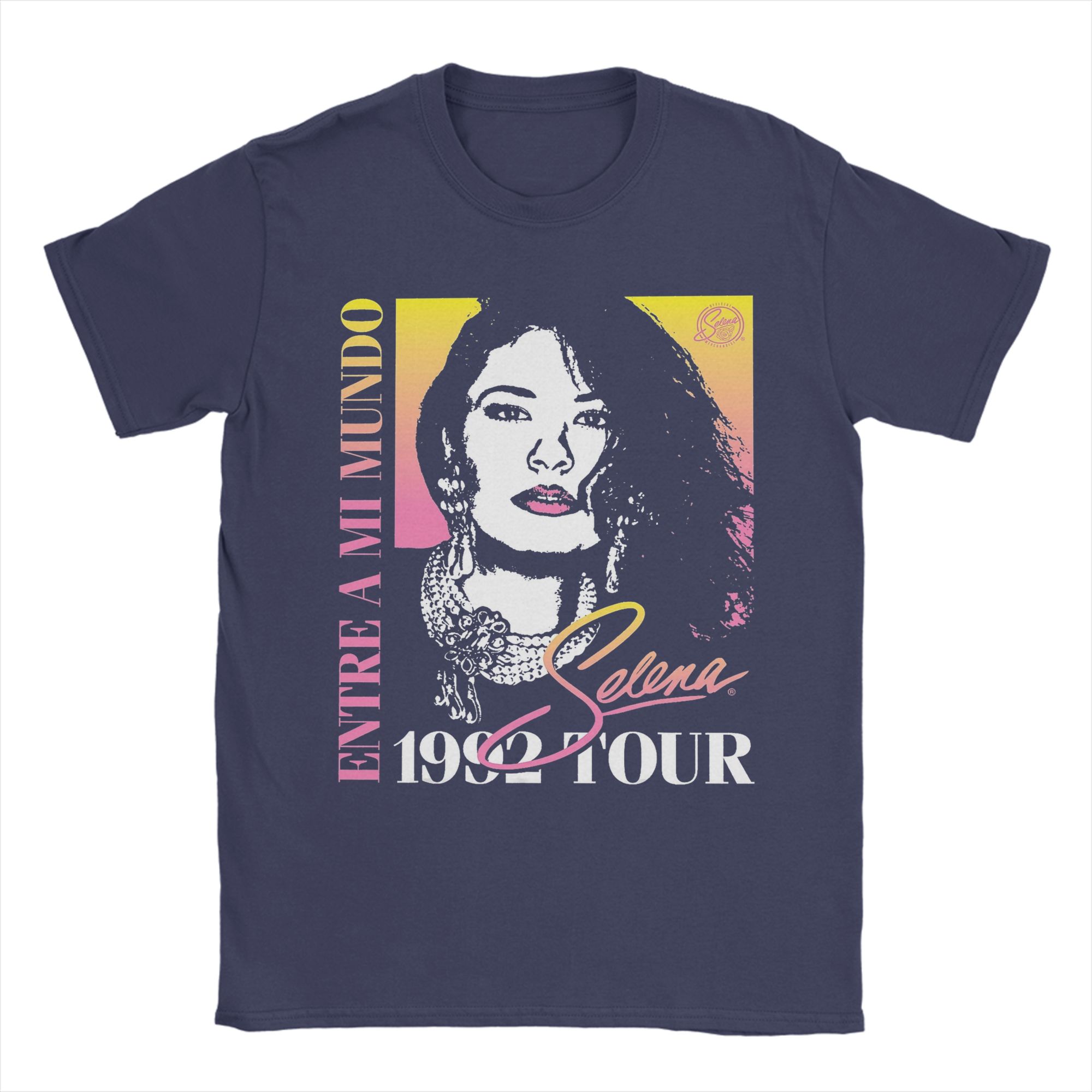 

Vintage 92 Tour Selena Quintanilla T-Shirts for Men O Neck Pure Cotton T Shirt Short Sleeve Tee Shirt Printed Clothes 4XL