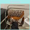 Trendy Fashion Leopard Print Saddle Bag For Women High Quality Pu Material With Stylish Wide Shoulder Strap For Everyday Use