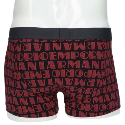 Emporio Armani ALL OVER LOGO Boxer Briefs (Sizes S/M/L) with Front Closure, Men's, EU Sizes, 54059950, Size S (EU Size), 98. Black