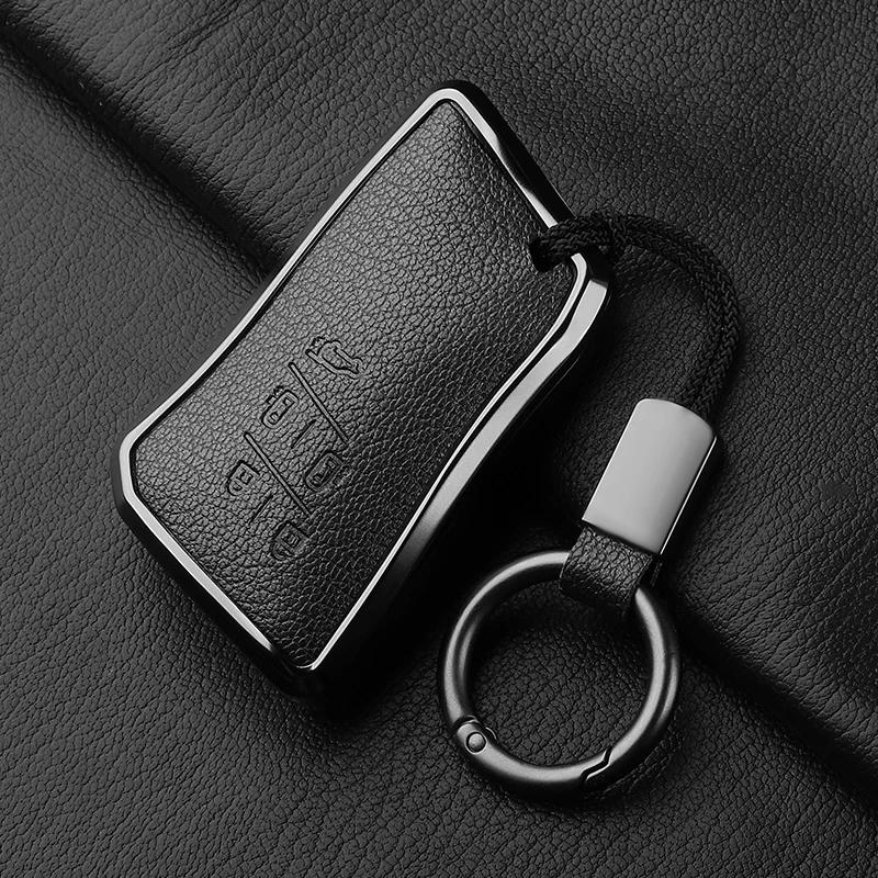 5 Button Metal and Leather Car Key Case Cover For Lexus LM350h LM500H  2024 Car Key Case Protect Fob