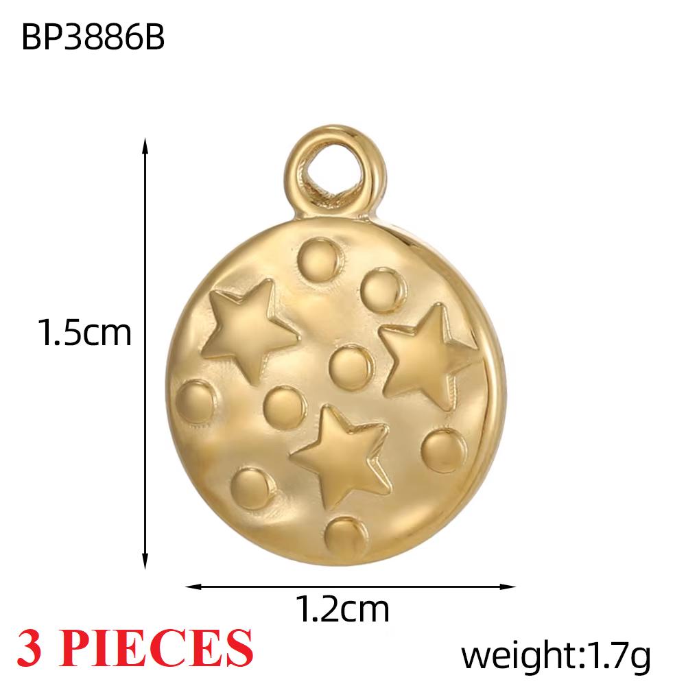 3PCS/LOT CARLIDANA Handmade Gold Plated Stainless Steel Charms, Sun Star Flower Butterfly Pendants for Bracelet Necklace Making
