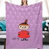 Fluffy flannel blanket, perfect for all seasons, throw, or lap blanket. Cute, stylish, single size, featuring Pearlona characters (100cm x 130cm).