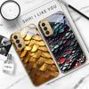 Golden scale texture For Samsung Galaxy S 21 S22 S23 Plus S24 Ultra S20 FE 25Ultra S21+ S9+ 22Plus Golden glass phone case