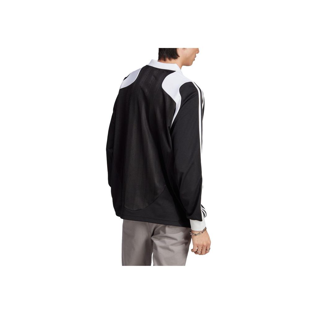 Adidas Originals Trefoil Logo V-Neck Long Sleeve Soccer Jersey Men Tops Black IW3642