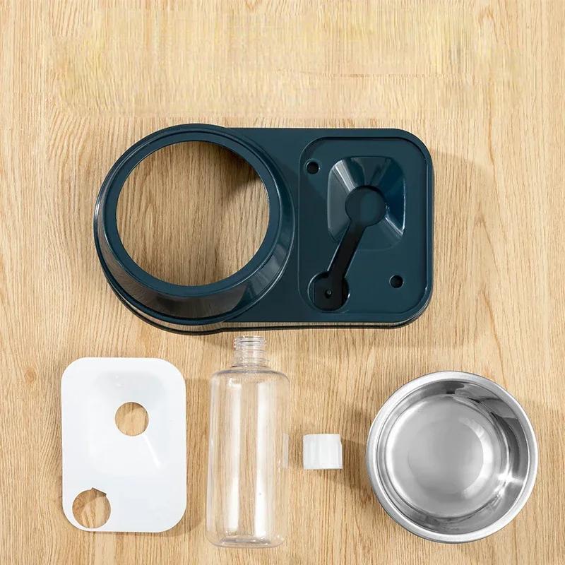 Cat Automatic Feeder for Cat Food Water Bowl Water Fountain Cats Double Bowl Anti-splash Drinker for Cat Stand Dish Bowl