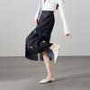 Design inspired printed pleated midi skirt