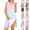 Vestido Pós-Ombro Feminino Vestido Sem Mangas Rasgável Abertura Total Lateral Vestido de Noite Adaptativo para Porta de Quimioterapia