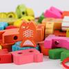 26 Stück Holzspielzeug Baby DIY Spielzeug Cartoon Obst Tier Schnurspiel Fädeln Holzperlen Spielzeug Monterssori Pädagogisch für Kinder GYH