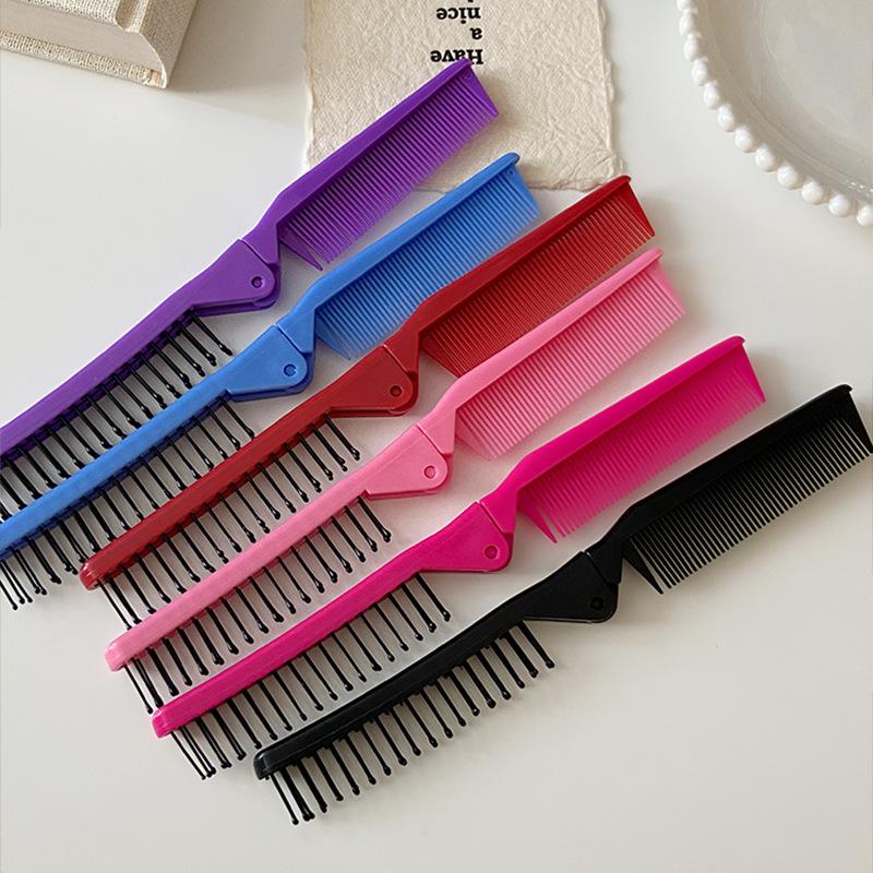 Colorful Portable Fashion Hair Comb Folding Anti-static Plastic Comb Hair Brush Compact Pocket Size Purse Hair Comb Cepillo Para