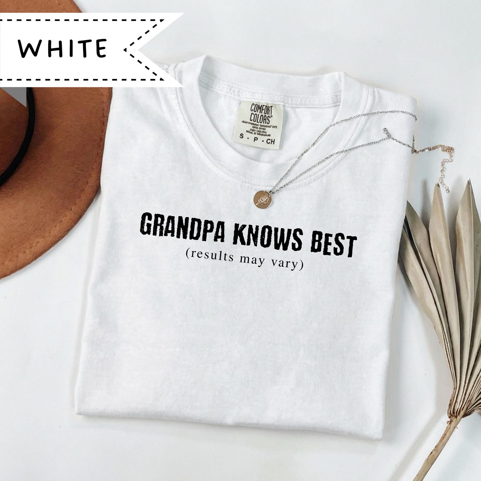 Grandpa Knows T-Shirt Results May Vary: Funny Father s Day Grandpa Tee, Retirement Shirt Men M