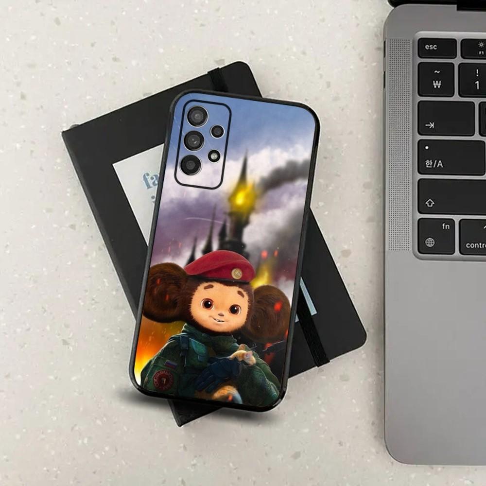C-Cheburashka Phone Case For Samsung S24,S21,S22,S23,S30,Ultra,S20,Plus,Fe,Lite,Note,10,9,5G Black Soft Cover