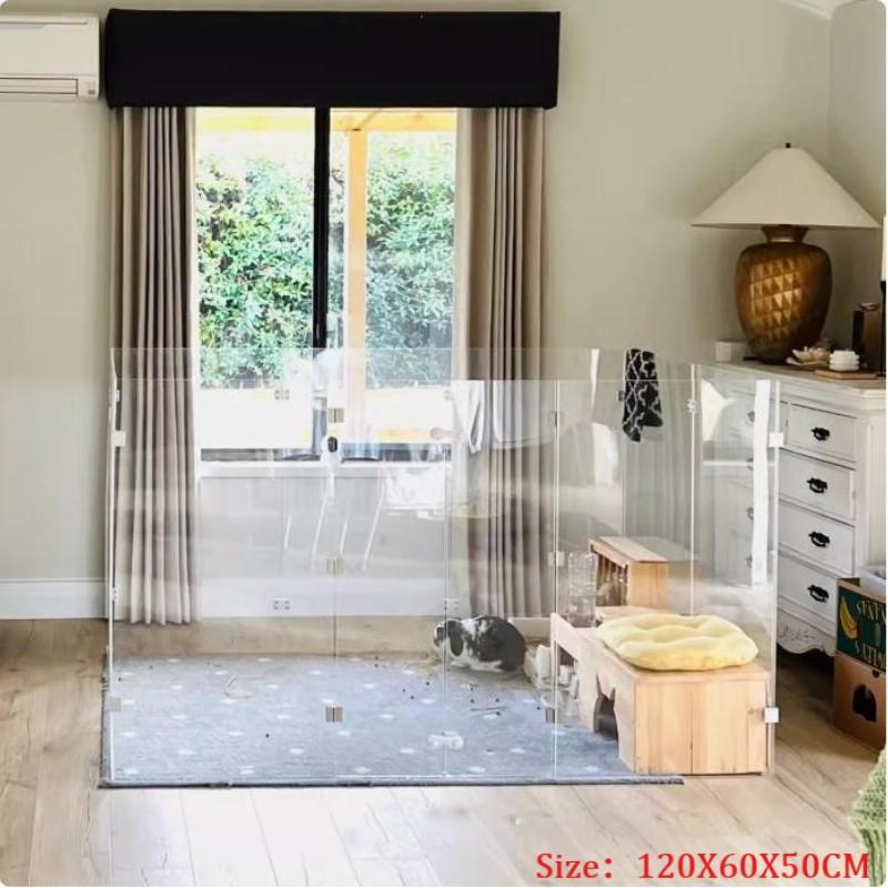 

Indoor Rabbit Cage Acrylic Transparent Rabbits Cage Farming Detachable Wear Resistant Rabbit House Pet Barrier Fence Dog Cage