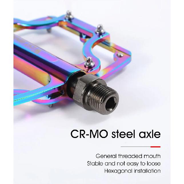 WEST BIKING Bicycle Pedals 3 Bearings CNC Ultralight MTB Road Bike Part Colorful Anti-slip Flat BMX Pedals Cycling Accessories