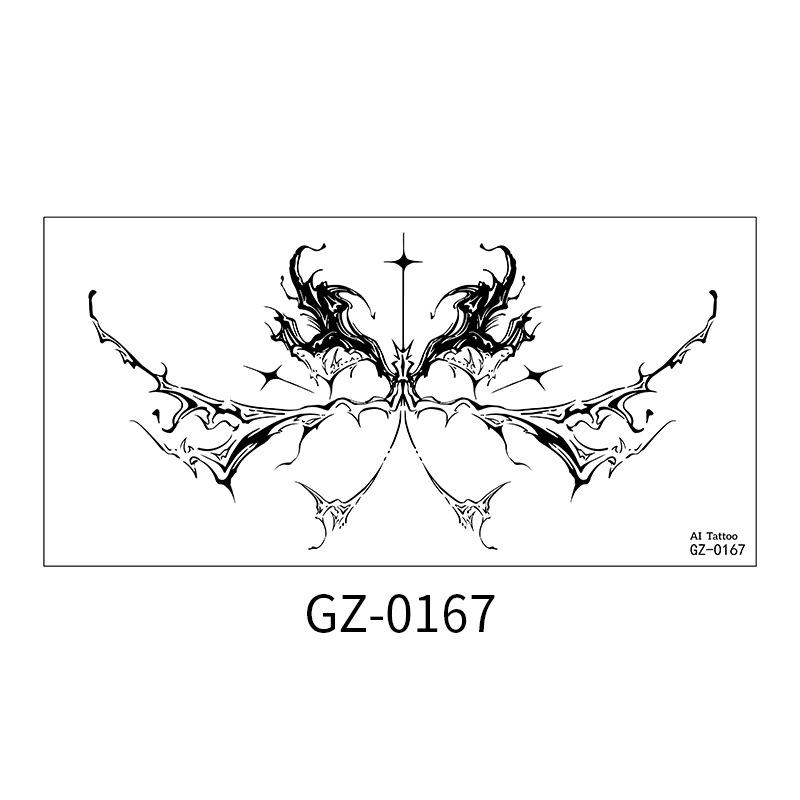 Juice Herbal Tattoo Sticker Waterproof Angel Wings Temporary Tattoo Sticker Tattoo