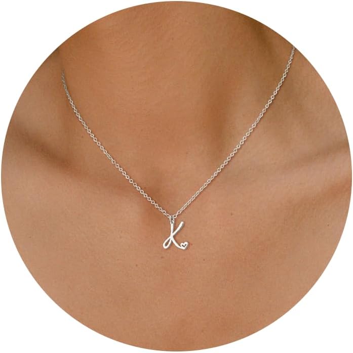 

Ожерелье Tewiky Initial для женщин - 14-каратное золотое накладное изящное ожерелье с буквами, модное, милое, индивидуальная персонализированная монограмма K серебряный