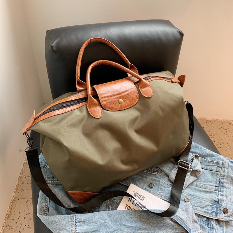 Mode Farbblock Kurztrip Reisetasche Bequemes Nylon Große Kapazität Gepäcktasche Leichte Schwimm-Fitness-Tasche Schlichte Alltags-Ausgehhandtaschen