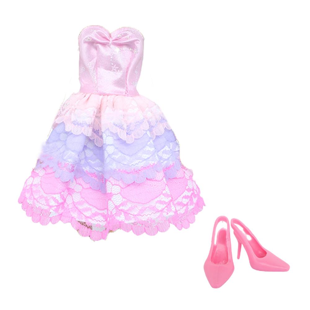 Fashion Doll Dress for Barbie Doll 11.5'' Girl Doll Outfit Tops and Pants with High Heels Shoes Boots Kids Play Gift Accessories Toy